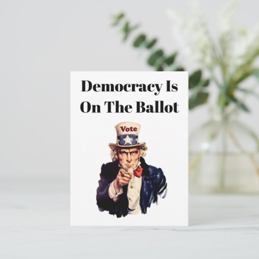 民主主義は2026年の投票に参加している ポストカード (スタンド正面)
