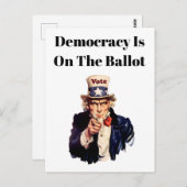民主主義は2026年の投票に参加している ポストカード (正面/裏面)