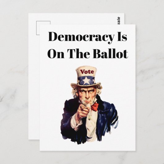 民主主義は2026年の投票に参加している ポストカード (正面/裏面)