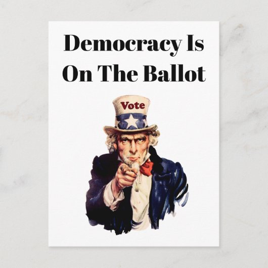 民主主義は2026年の投票に参加している ポストカード (正面)