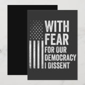 民主主義への恐怖から、私は反対する 招待状 (正面/裏面)