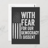 民主主義への恐怖を抱いてアメリカ人に反対する ポストカード (正面/裏面)