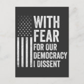 民主主義への恐怖を抱いてアメリカ人に反対する ポストカード (正面)