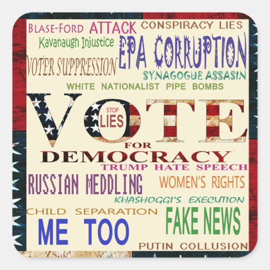 民主主義への投票 スクエアシール (正面)