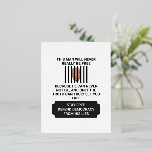 民主主義をうそから自由に守る 箔シーズンポストカード (立ち正面)