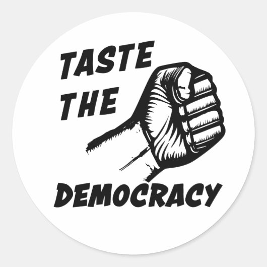 ✊民主主義を味わう ラウンドシール (正面)
