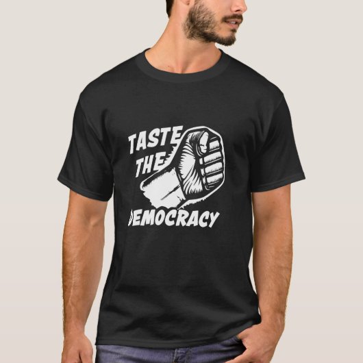 民主主義を味わう Tシャツ (正面)
