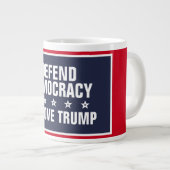 民主主義を守ってトランプを取り除く ジャンボコーヒーマグカップ (正面右)