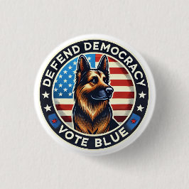 民主主義を守る – 投票ブルー – ドイツの羊飼い 缶バッジ