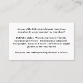 民主主義を守る – 投票ブルー 名刺 (正面)