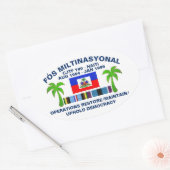 民主主義を守る – 白 楕円形シール (封筒)