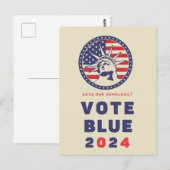民主主義を守る 2024年青票を投じよう ポストカード (正面/裏面)