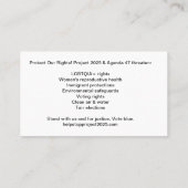 民主主義を守る – Vote Blue - Black Cat 名刺 (裏面)