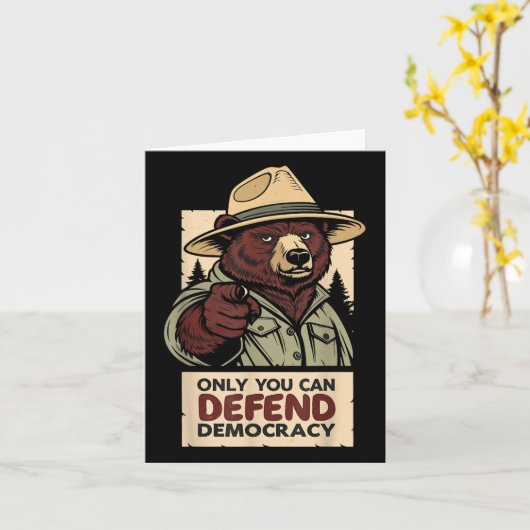 民主主義を守れるのは君だけだ – 独裁者に対して カード (黄色い花)