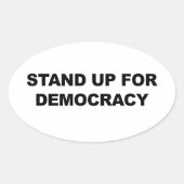 民主主義を擁護して下さい 楕円形シール (正面)