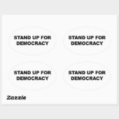 民主主義を擁護して下さい 楕円形シール (シート)