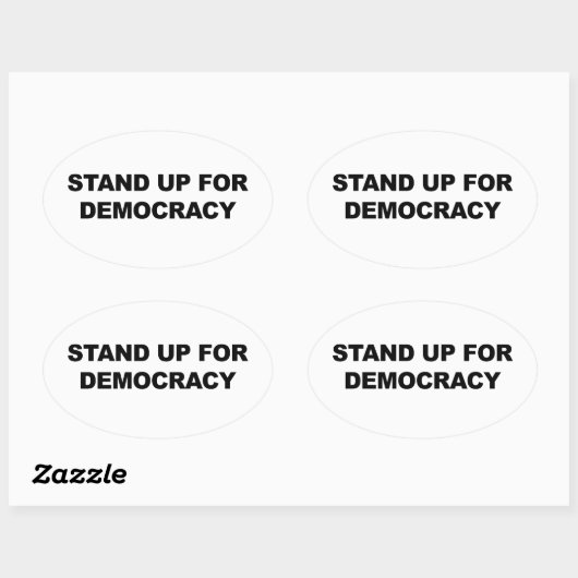 民主主義を擁護して下さい 楕円形シール (シート)