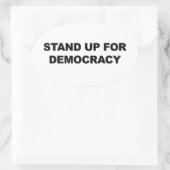 民主主義を擁護して下さい 楕円形シール (バッグ)