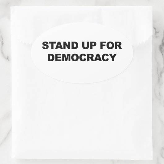 民主主義を擁護して下さい 楕円形シール (バッグ)