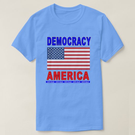 民主主義アメリカ国旗 Tシャツ (デザイン正面)