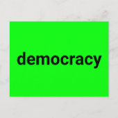民主主義ミニマルタイポグラフィネオングリーンモダン ポストカード (正面)