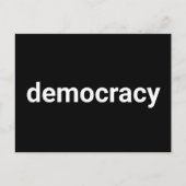 民主主義ミニマルタイポグラフィ白と黒 ポストカード (正面)