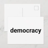 民主主義ミニマルタイポグラフィ白黒 ポストカード (正面/裏面)