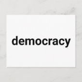 民主主義ミニマルタイポグラフィ白黒 ポストカード (正面)