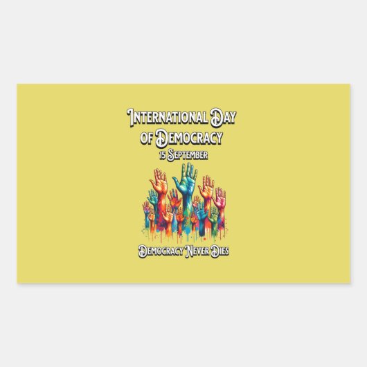 民主主義国際的の日。 長方形シール (正面)