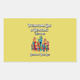 民主主義国際的の日。 長方形シール