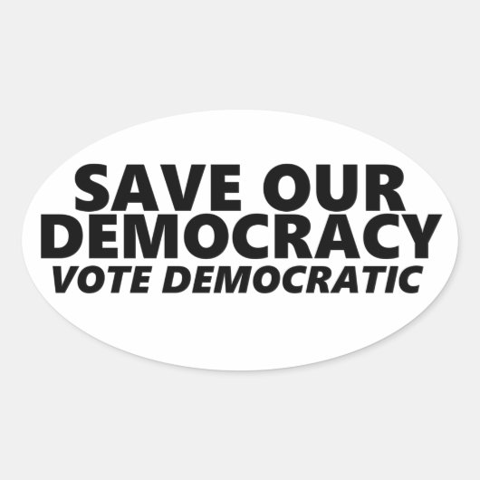 民主主義救投票 楕円形シール (正面)