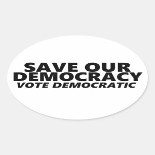 民主主義救投票 楕円形シール
