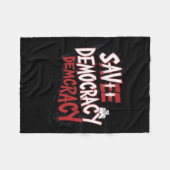 民主主義救。シール フリースブランケット (正面(横))