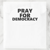 民主主義祈のために 楕円形シール (バッグ)