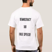 民主主義101 フリースピーチ 睡眠推進 引用 Tシャツ (裏面)