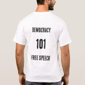 民主主義101 寝る権利を守る自由発言 Tシャツ (裏面)