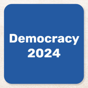 民主主義2024年大統領の選挙 スクエアペーパーコースター