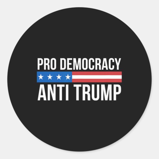 民主主義 – アンチトランプ –  ラウンドシール (正面)