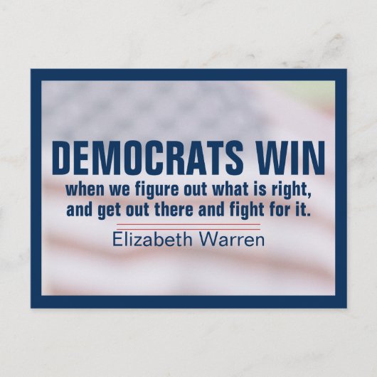 民主党が姿を勝ち取る正しい戦い ポストカード (正面)
