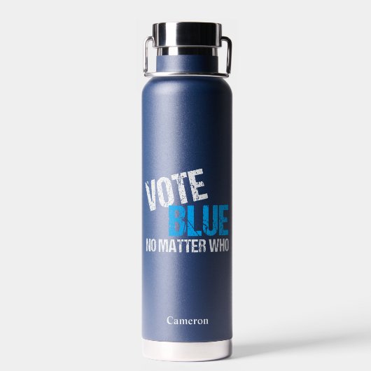 民主党が誰であっても青に投票すパーソナライズされたる ウォーターボトル (背面)