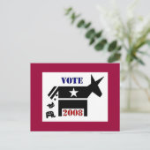 民主党が2008年はがきで投票 ポストカード (スタンド正面)