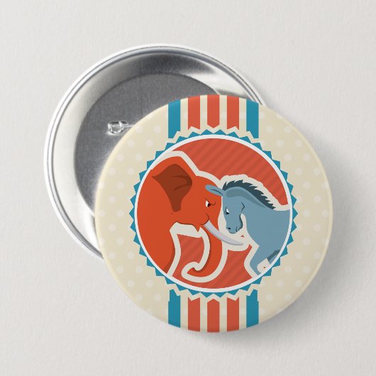 民主党と共和党 缶バッジ (正面&裏面)