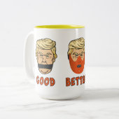 民主党にとっ最高のてトランプの首長の方が良い ツートーンマグカップ (正面左)
