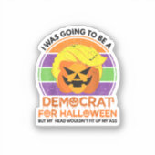 民主党にハロウィーンのトランプキンを買いに行おもしろいく シール (正面)