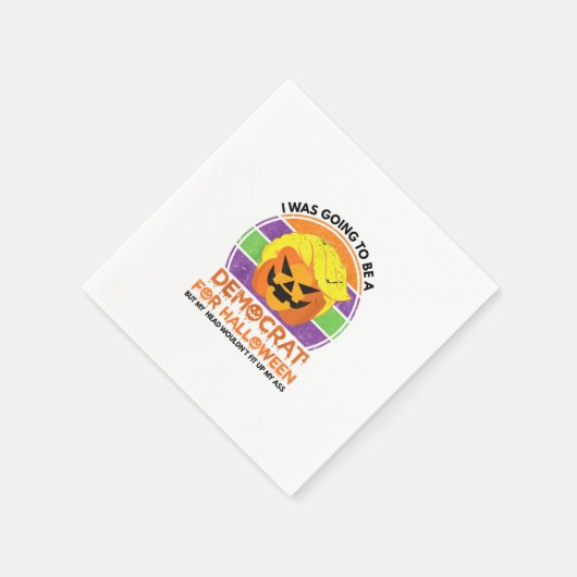 民主党にハロウィーンのトランプキンを買いに行おもしろいく スタンダードカクテルナプキン (角)