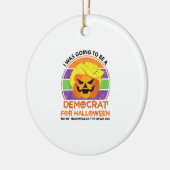 民主党にハロウィーンのトランプキンを買いに行おもしろいく セラミックオーナメント (左)