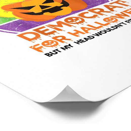 民主党にハロウィーンのトランプキンを買いに行おもしろいく ポスター (角)