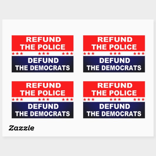 民主党に対する警察の資金払い戻し 長方形シール (シート)