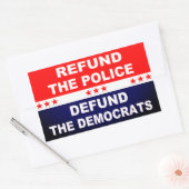 民主党に対する警察の資金払い戻し 長方形シール (封筒)