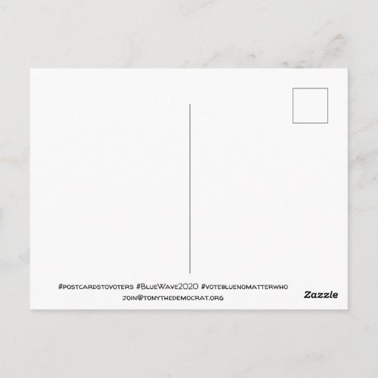 民主党のはがき – あなたの投票=あなたの声 ポストカード (裏面)